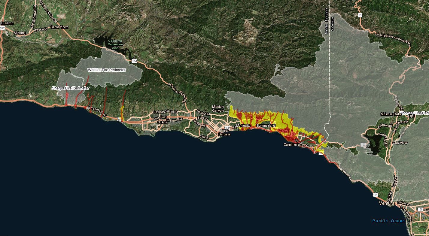 Mandatory Evacuation Order Issued For Southern Santa Barbara County ...