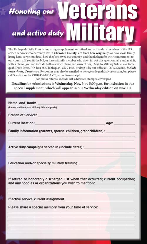 2021 Veterans Day Questionnaire