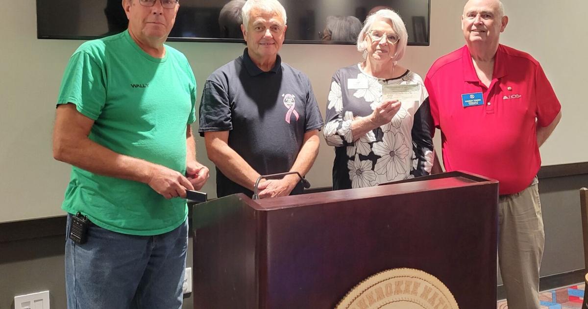 Ccffa CCFFA presents check to Kiwanis Club | News | tahlequahdailypress.com
