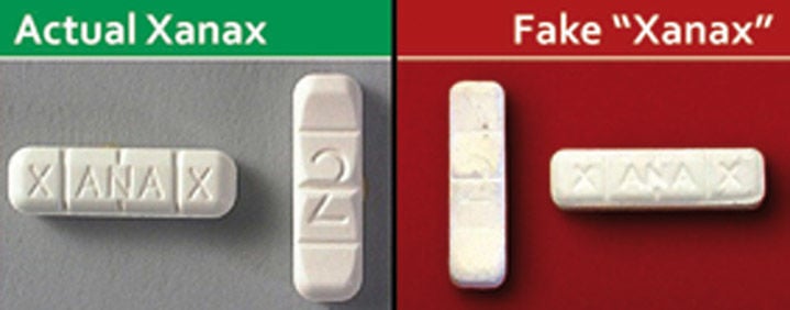 Xanax bar with 2 on the back