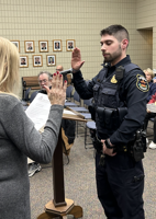 Mayor swears in two new police officers