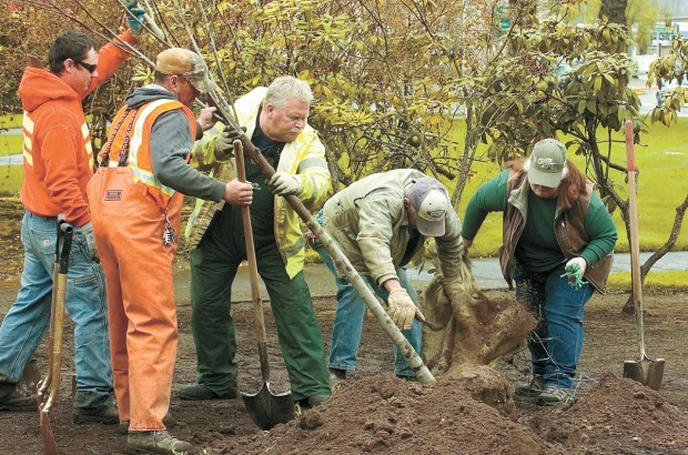 News Photos: Arbor Day planting