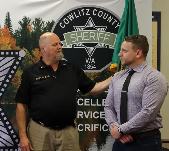Chaplain Doug Fields with Deputy Kyle Souvenir.