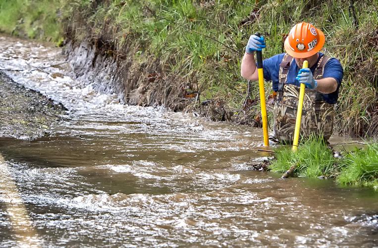 Landslide blocking Kalama River Road