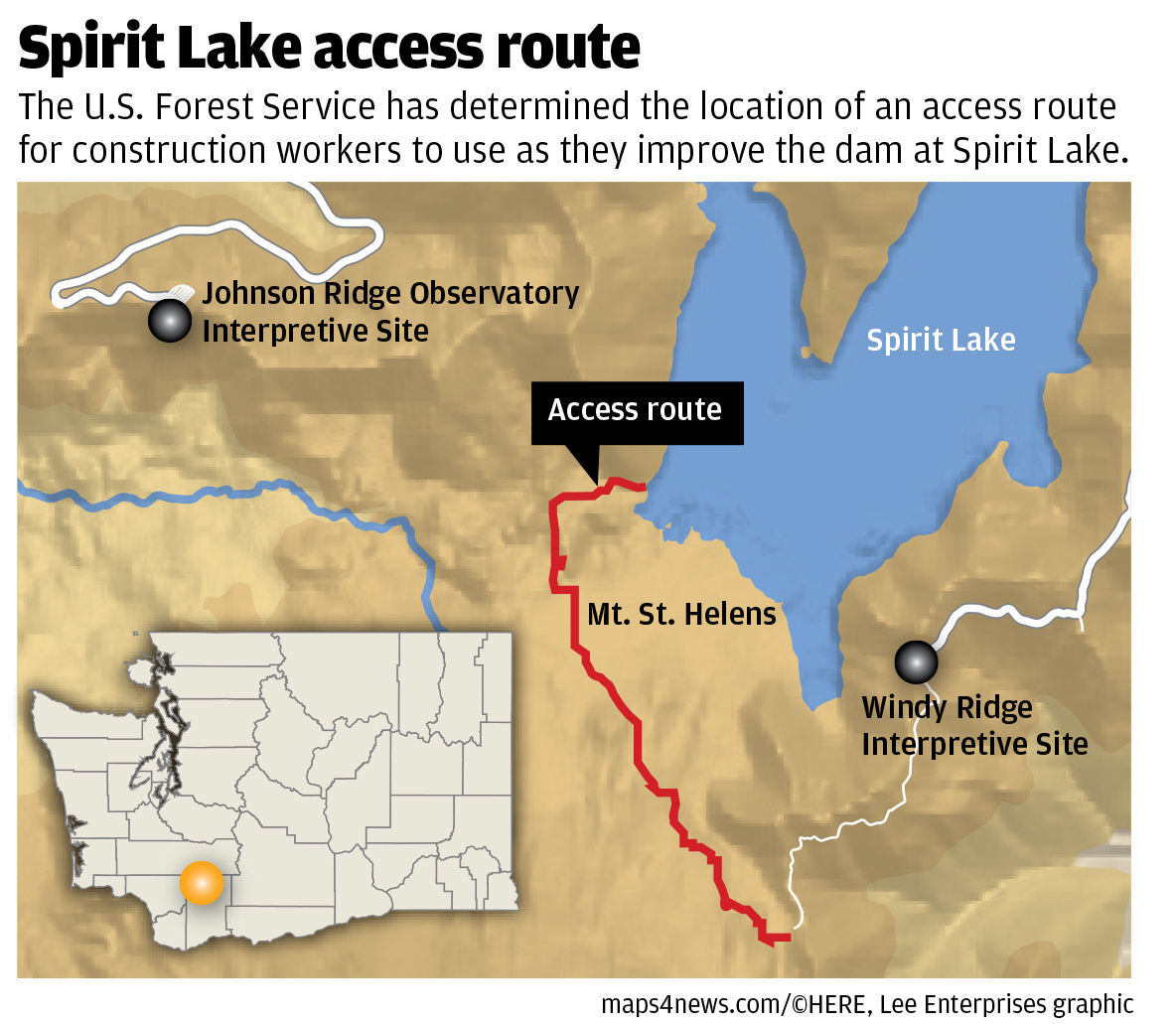 Work on Spirit Lake access road to prevent flooding begins