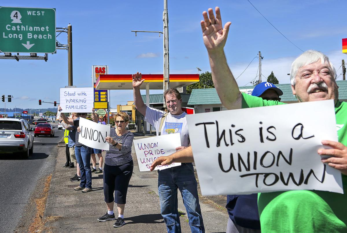 Labor union protest