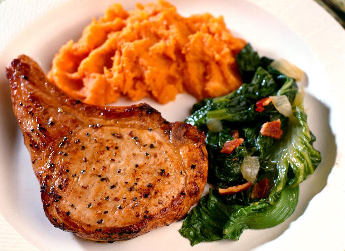 Pair wine with pork chops, greens
