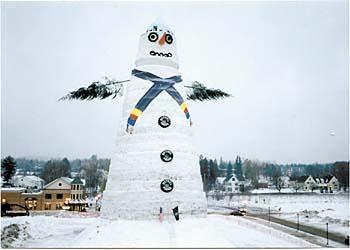 Maine still holds the world record for the tallest snowman