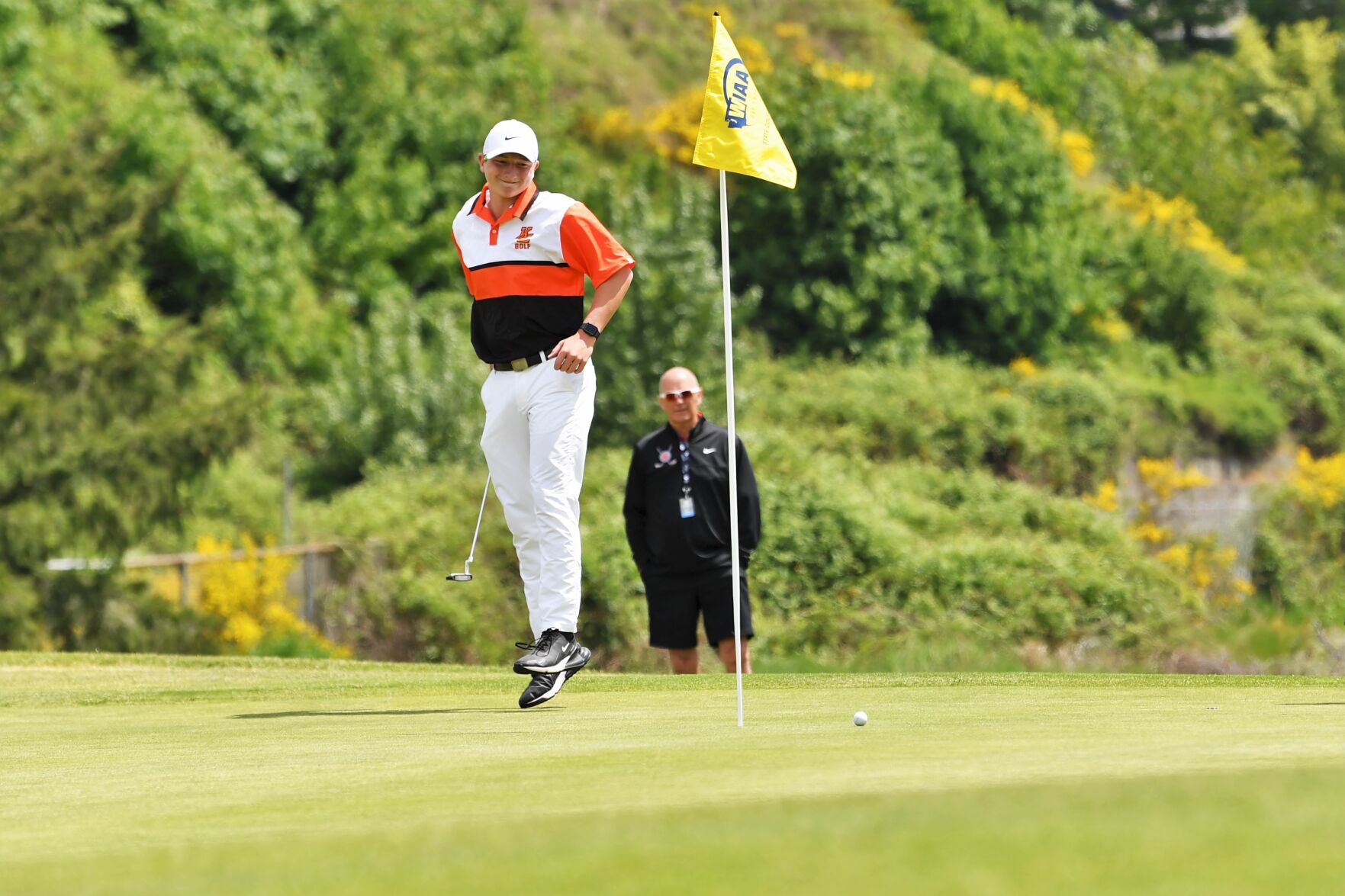 1B 2B High School State Golf Area golfers crisscross the course