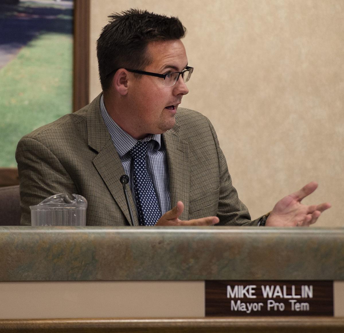 Mike Wallin addresses council