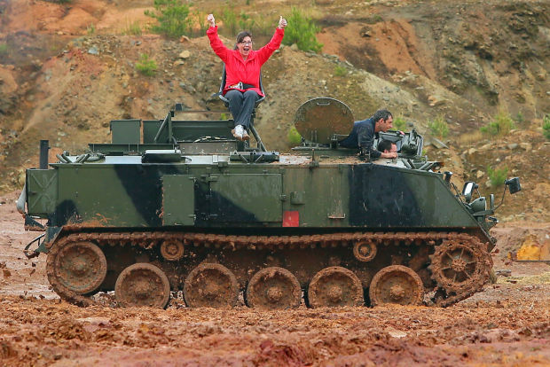 Family fun: Drive a tank, crush a car