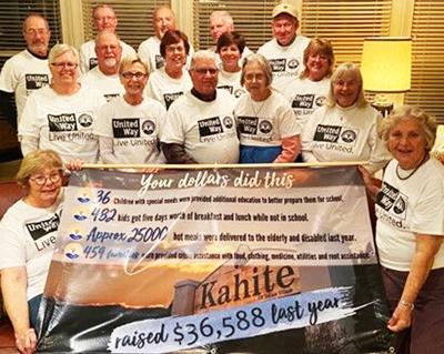 Kahite meets October goal for United Way