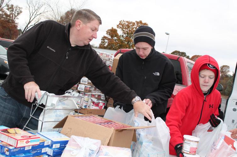 Baskets distributed for Thanksgiving