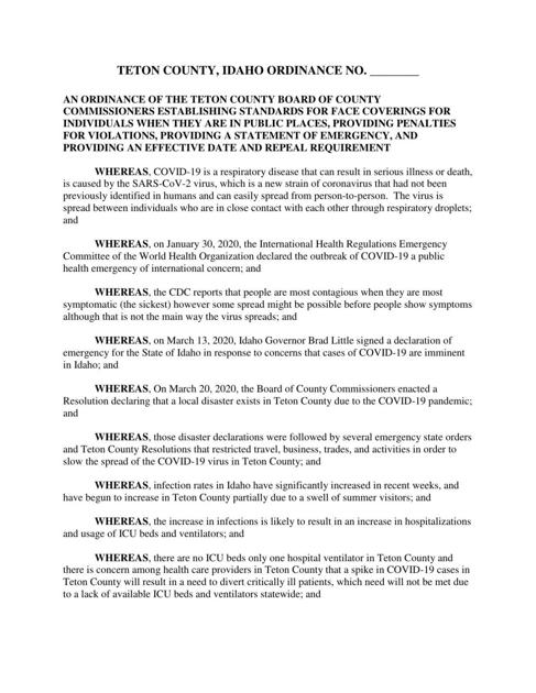 County Emergency Ordinance Pdf Tetonvalleynews Net