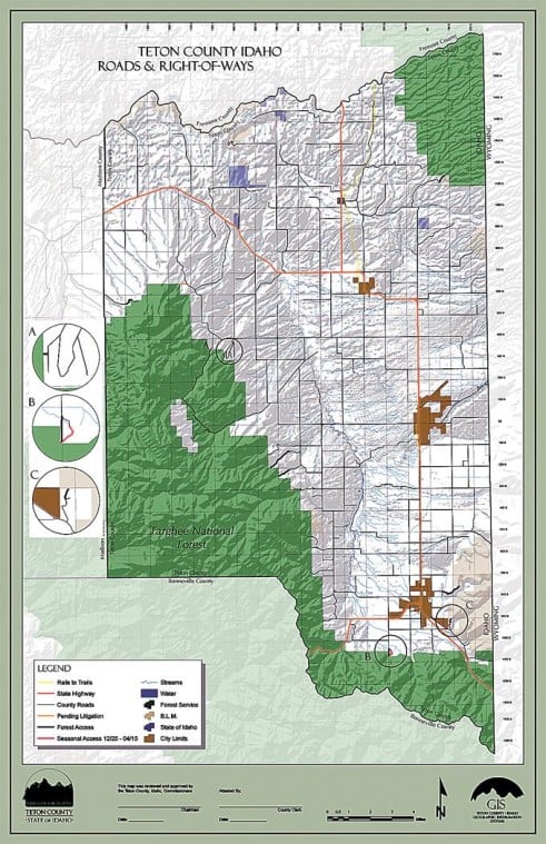 Teton Valley Idaho Gis County Adopts Official Road And Right-Of-Way Map | News |  Tetonvalleynews.net