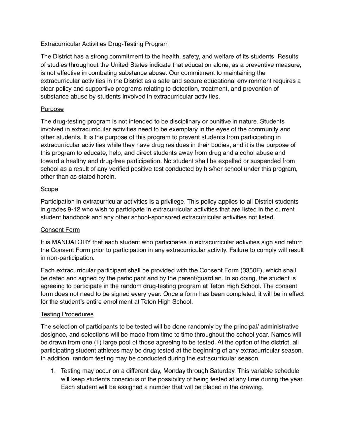 5 L Drug Testing Draft Pdf Tetonvalleynews Net