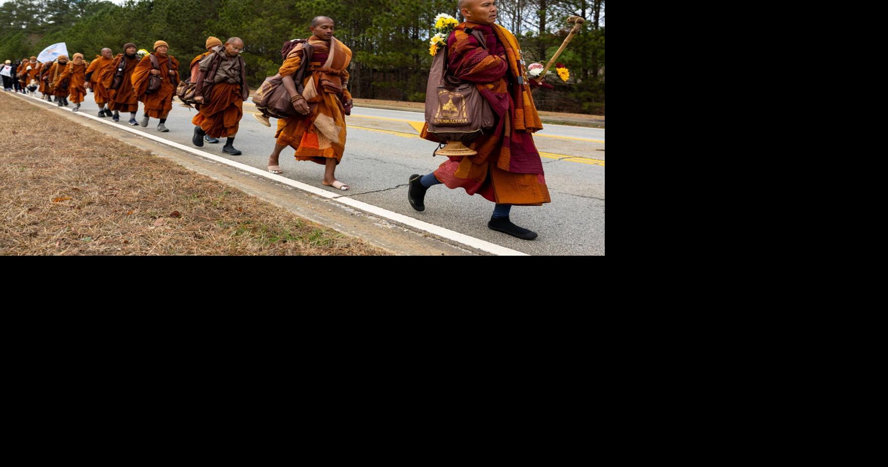 Buddhist monks on 2,300-mile 'Walk for Peace' will stop in Lexington