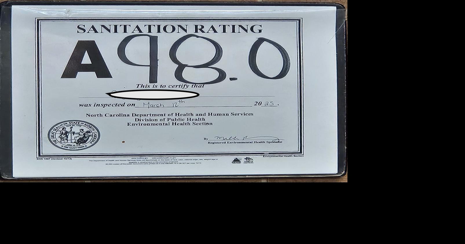 March restaurant health inspections: One B issued in Davidson County; 3 earn 100s