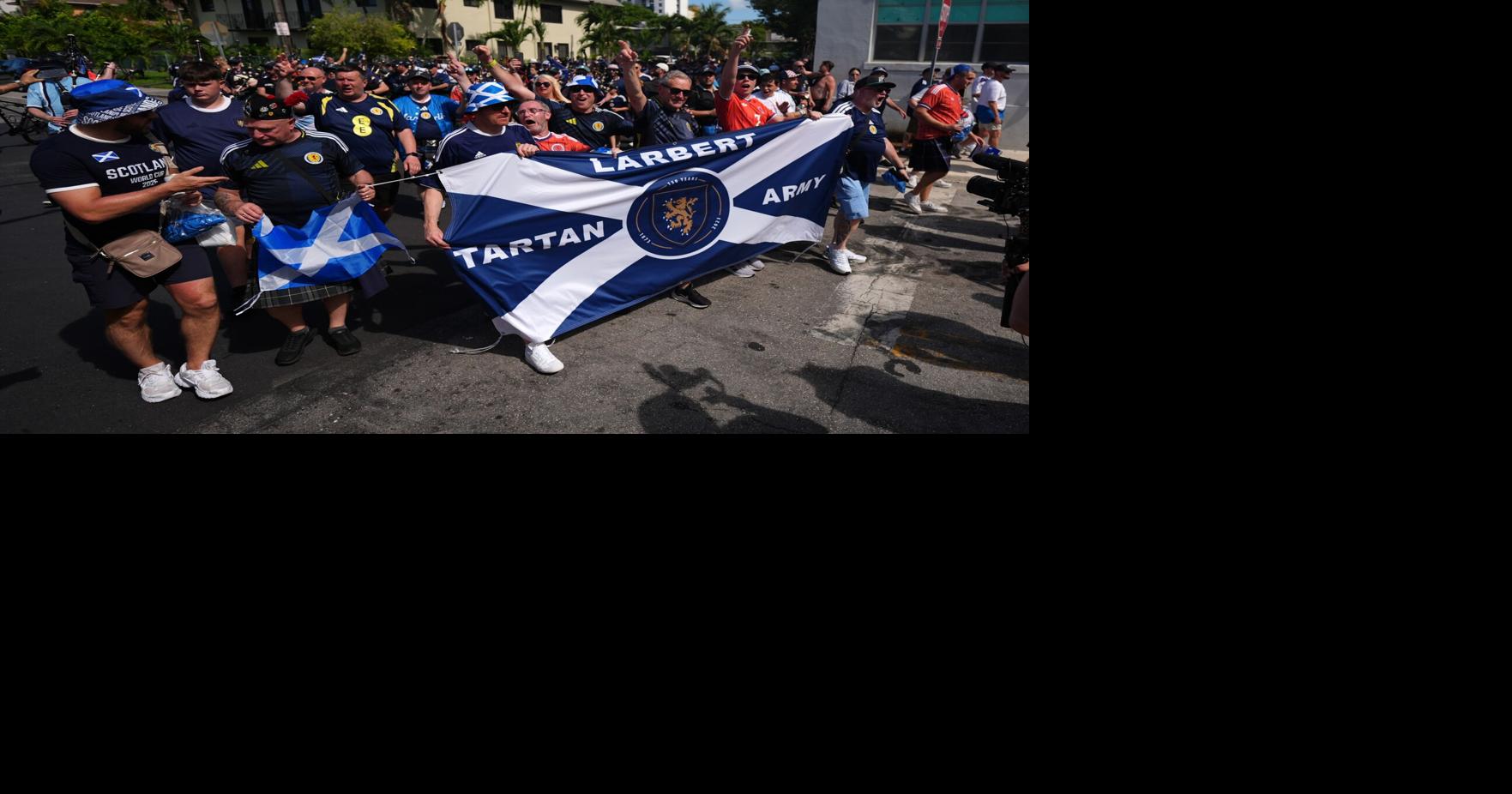 Scotland's Tartan Army brings World Cup party from Boston to Miami, in photos By REBECCA BLACKWELL, LYNNE SLADKY and MARTIN MEISSNER - Associated Press Jun 22, 2026 4 mins ago