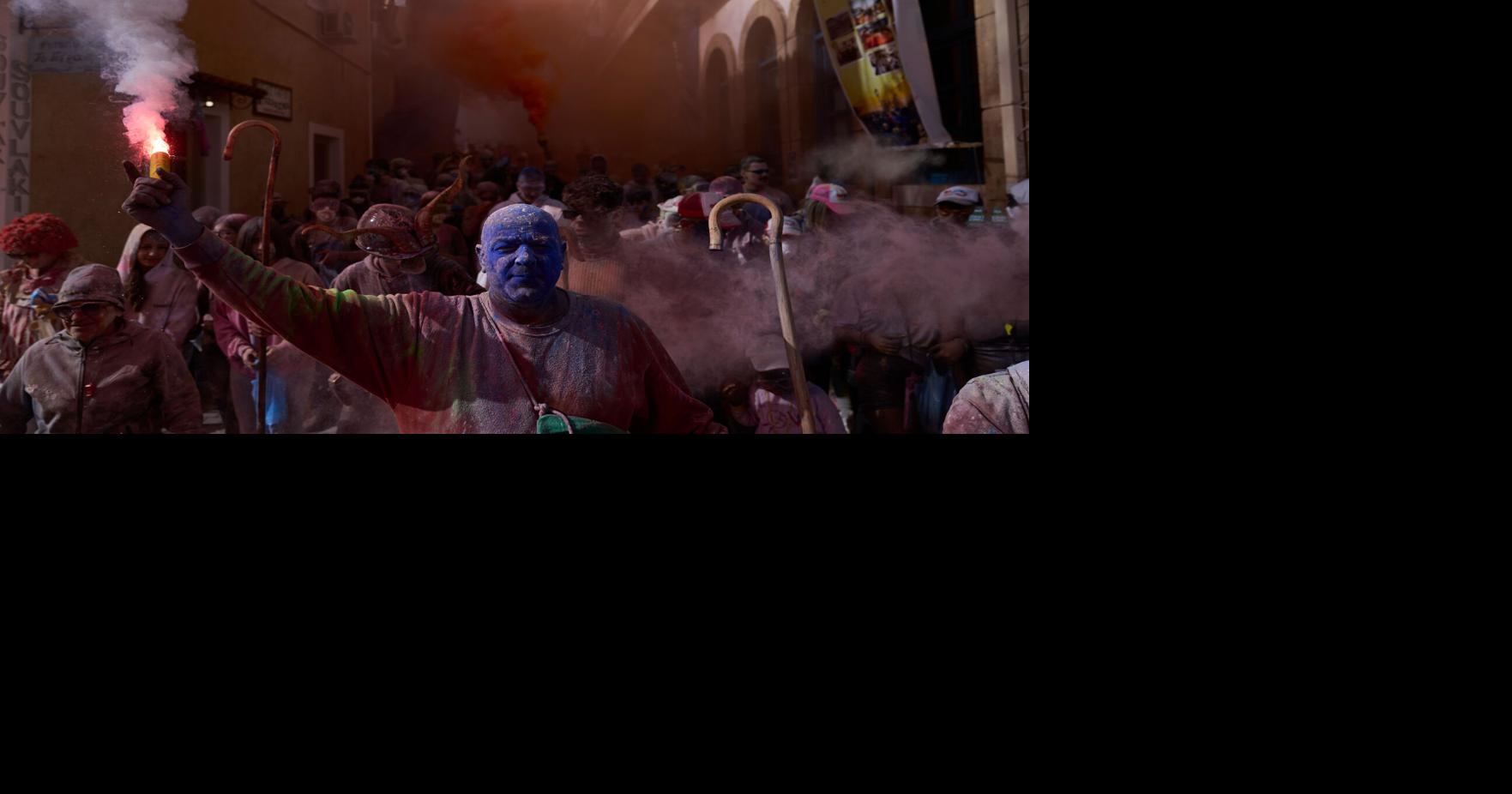 A colorful 'flour war' in Greece marks the start of Lent, in photos