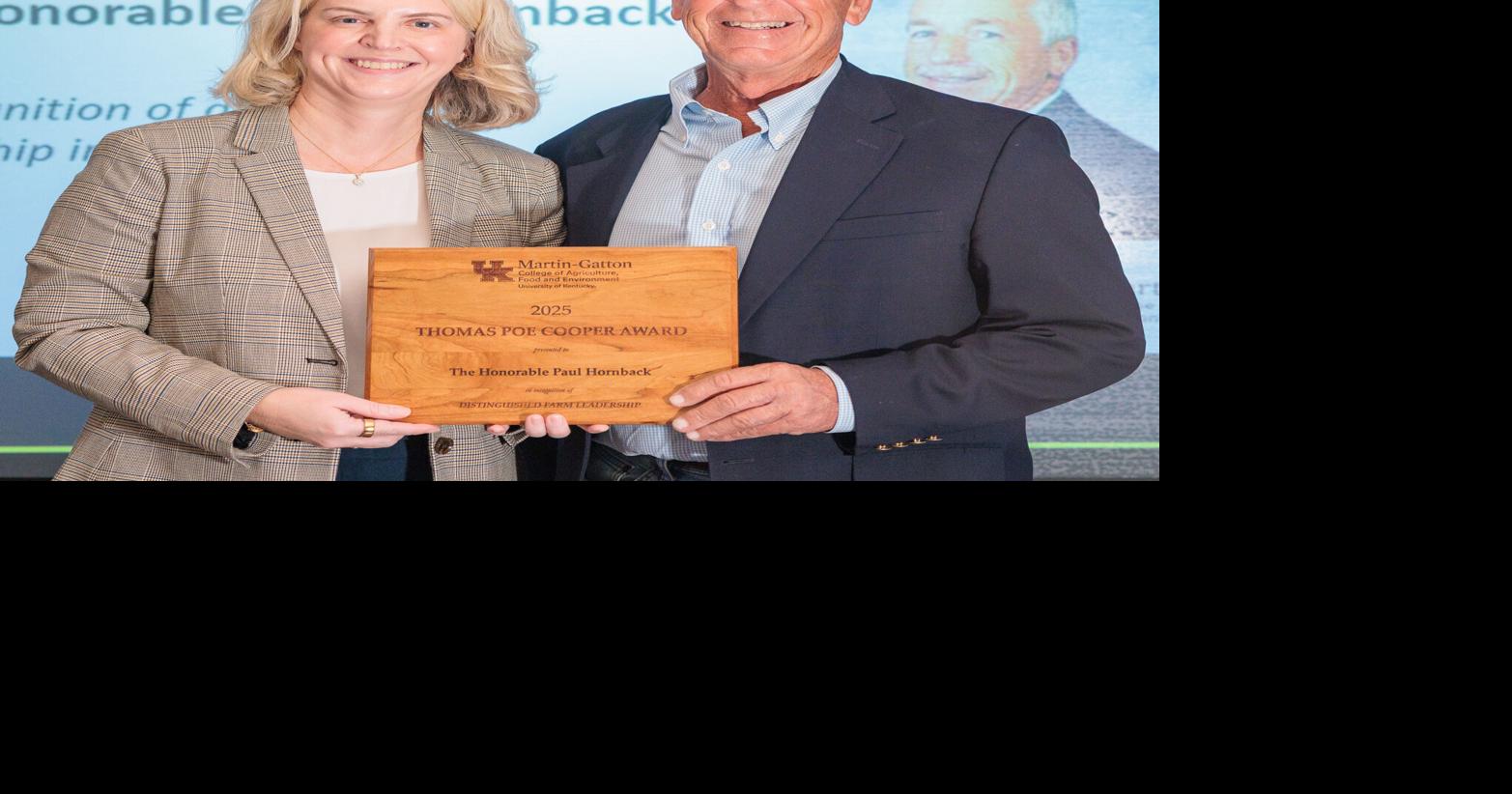 Hornback receives Thomas Poe Cooper Farm Leadership Award