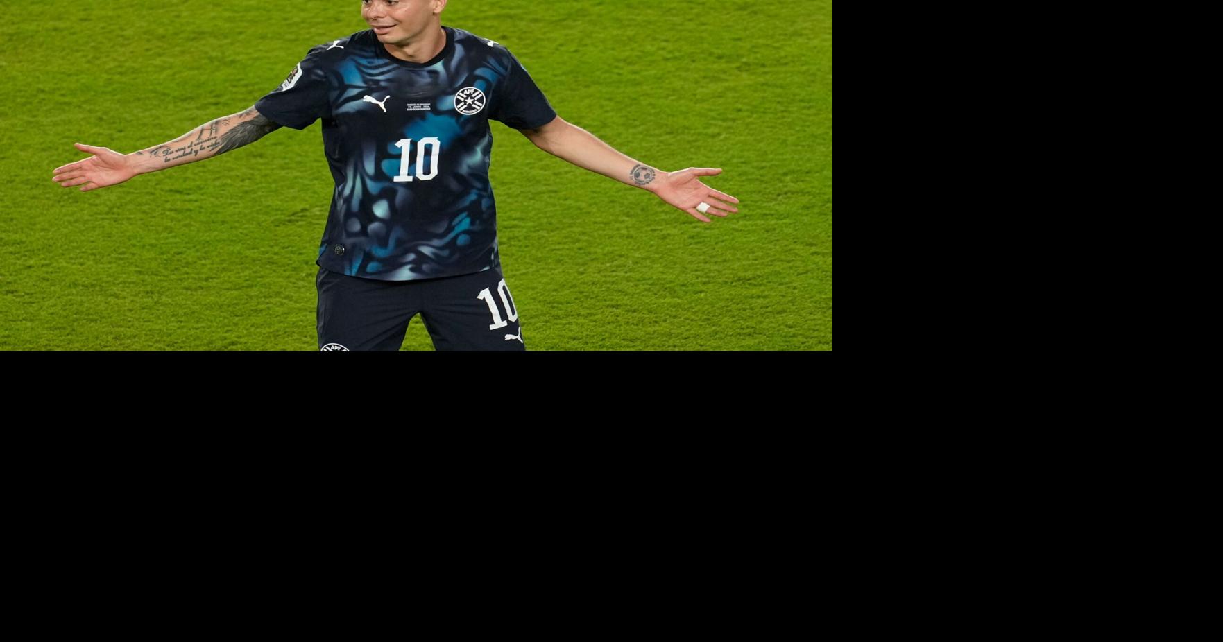 Paraguay's Miguel Almiron becomes 1st player red-carded at the World Cup for covering his mouth