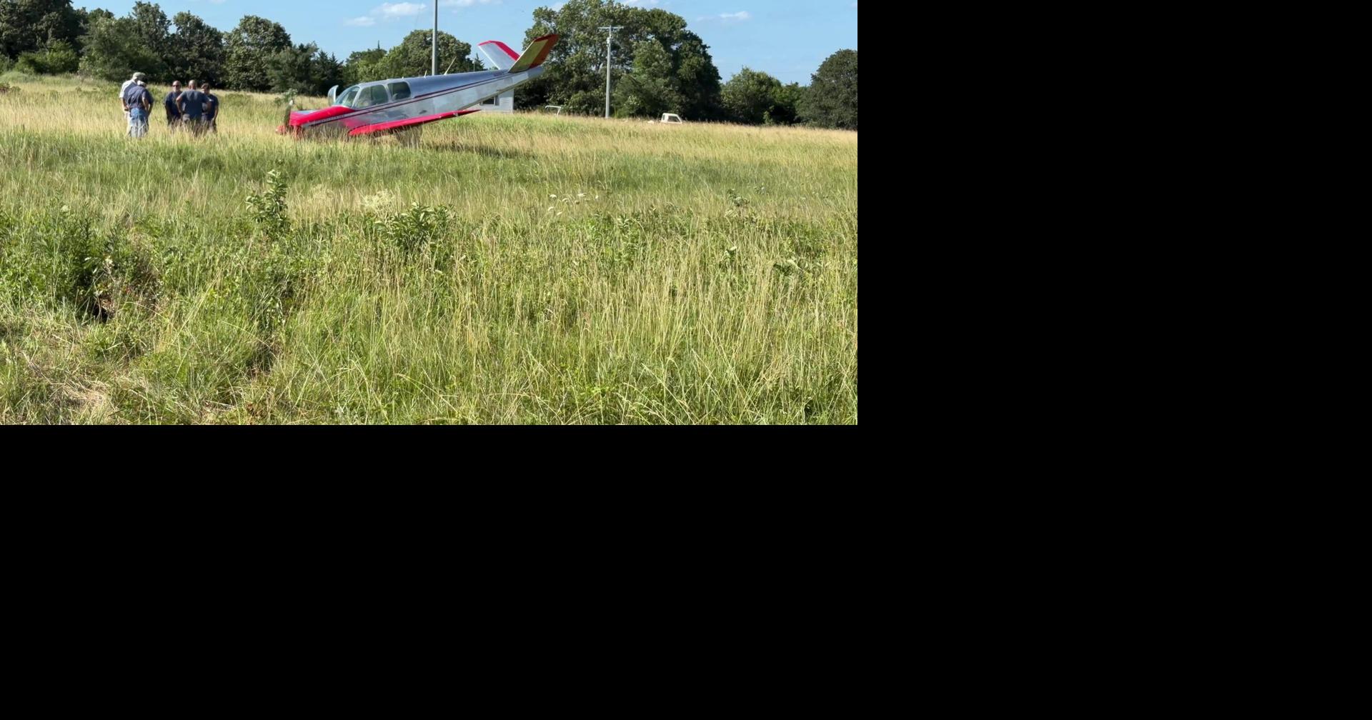 Single-engine plane forced to land in field