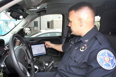 lighthorse police patrol chickasaw nation theadanews tech ellis checks gps leader starting equipment john before