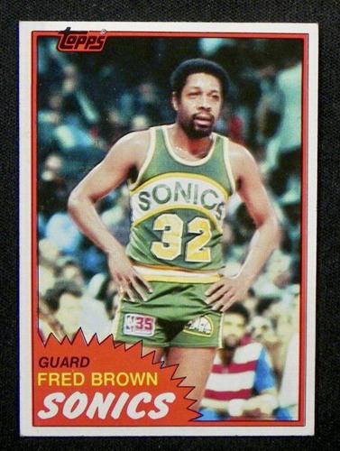 Seattle Sonics Downtown Fred Brown Autographed Framed Green