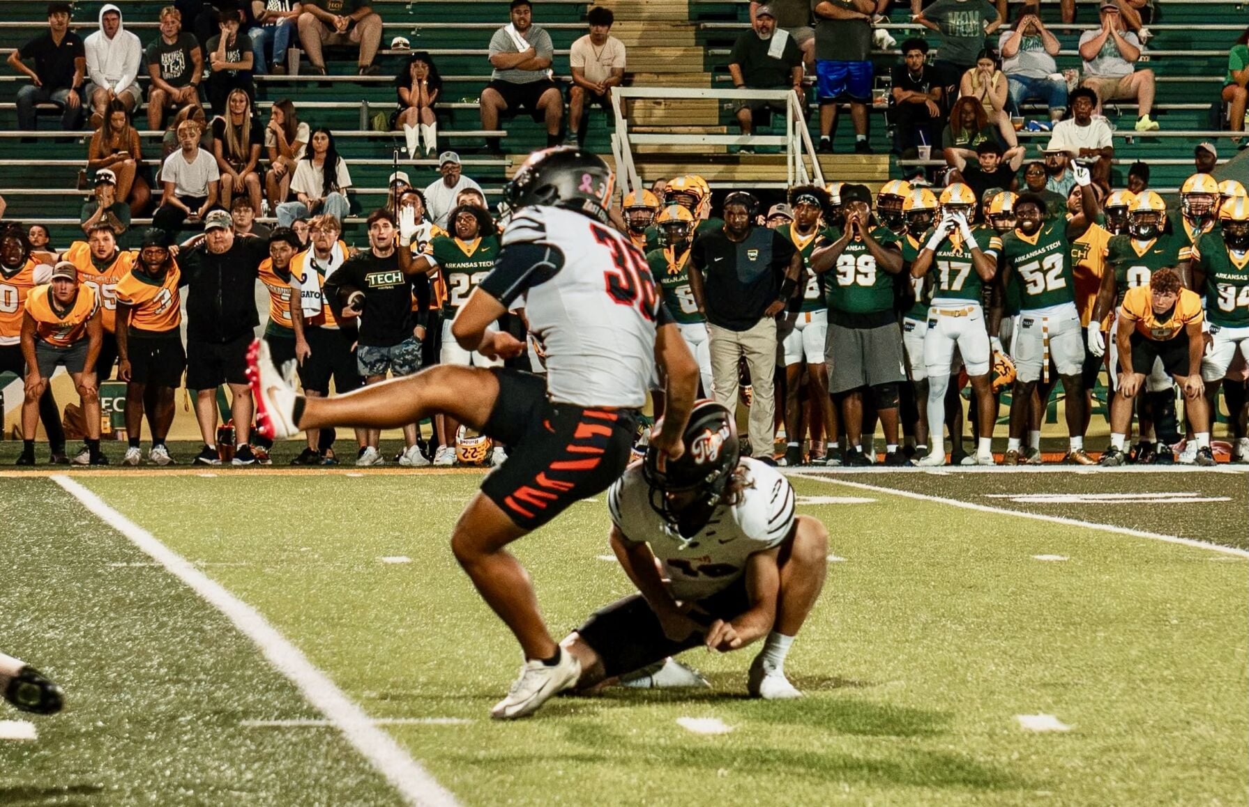 Treveon Tutt making a tackle for the Tigers in a wild football game