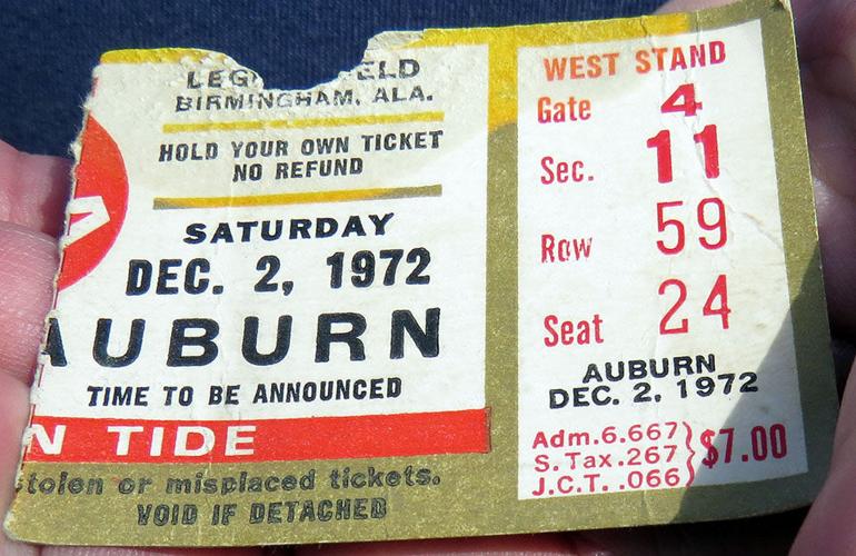 1972 Iron Bowl ticket