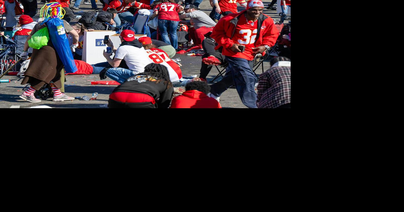 After gunfire broke out at the Kansas City Chiefs Super Bowl rally on Feb. 14, 2024, fans took cover and other fled the area around Union Station.