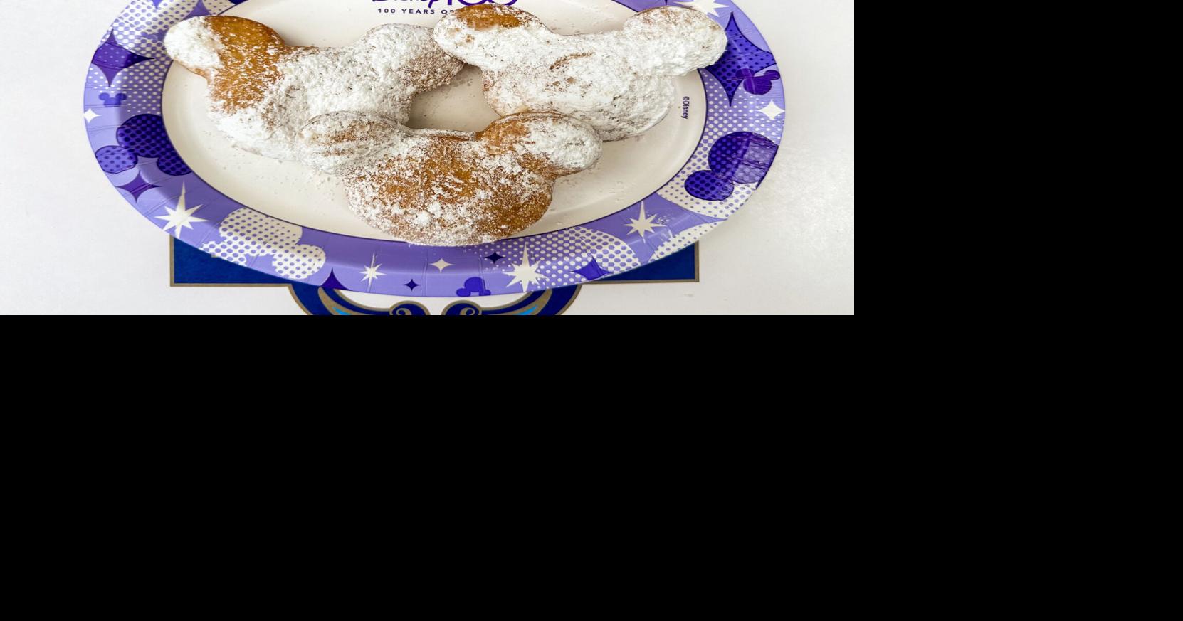 Mickey Mouse beignets from Royal Street Veranda, a quick-service outdoor restaurant at New Orleans Square in Disneyland.