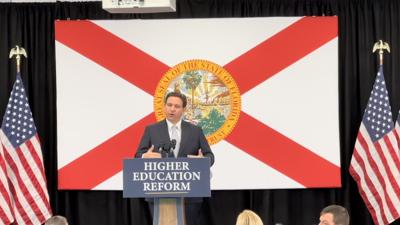 He made his remarks at the Bradenton campus of State College of Florida on Tuesday, Jan. 31, 2023.
