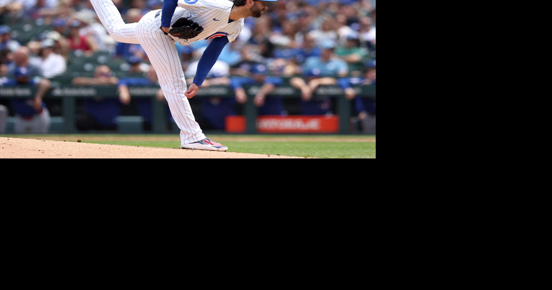 David Peterson of the Chicago Cubs pitches during the first inning against the Toronto Blue Jays at Wrigley Field on Aug. 6, 2026, in Chicago.
