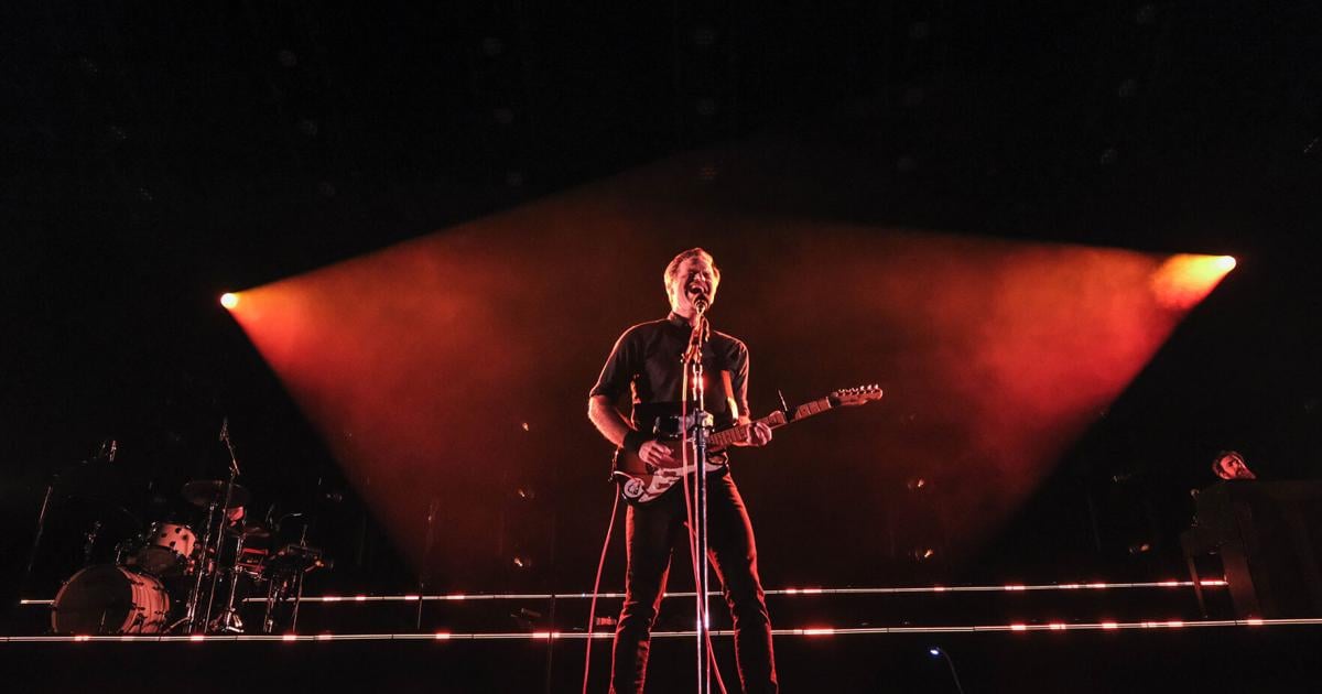 Ben Gibbard of Death Cab for Cutie performs at Climate Pledge Arena in Seattle on Oct. 6, 2023.