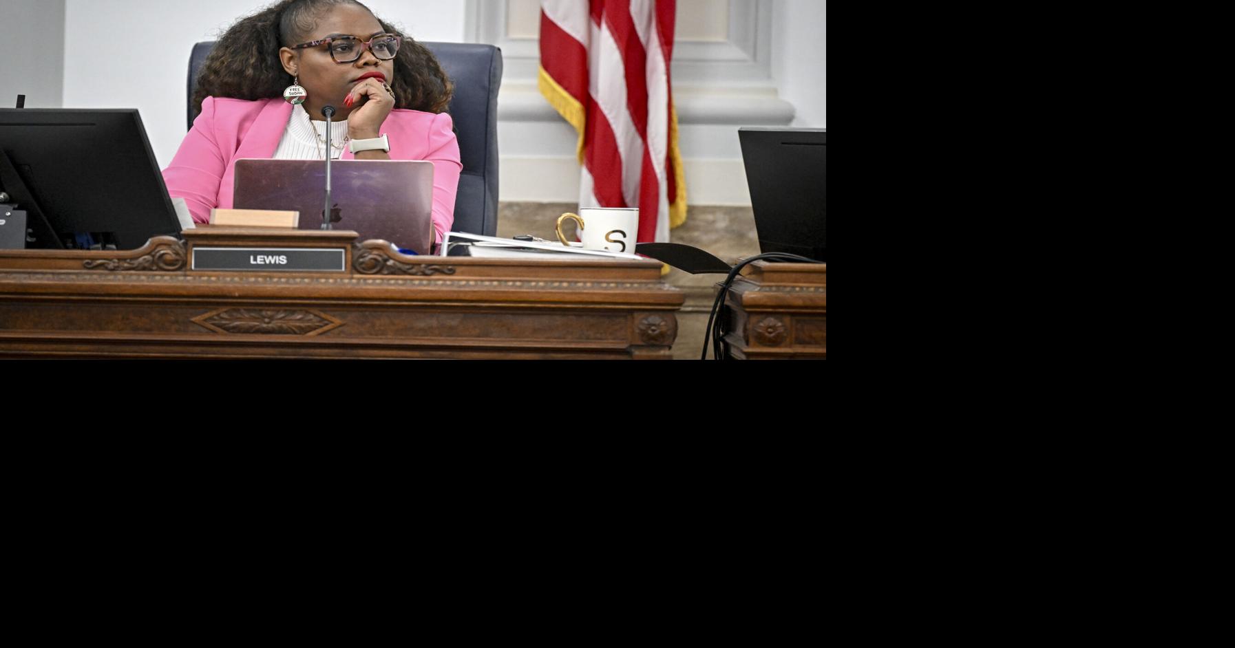 Denver City Council member Shontel Lewis listens during a meeting at the City and County Building on Monday, Aug. 11, 2025.