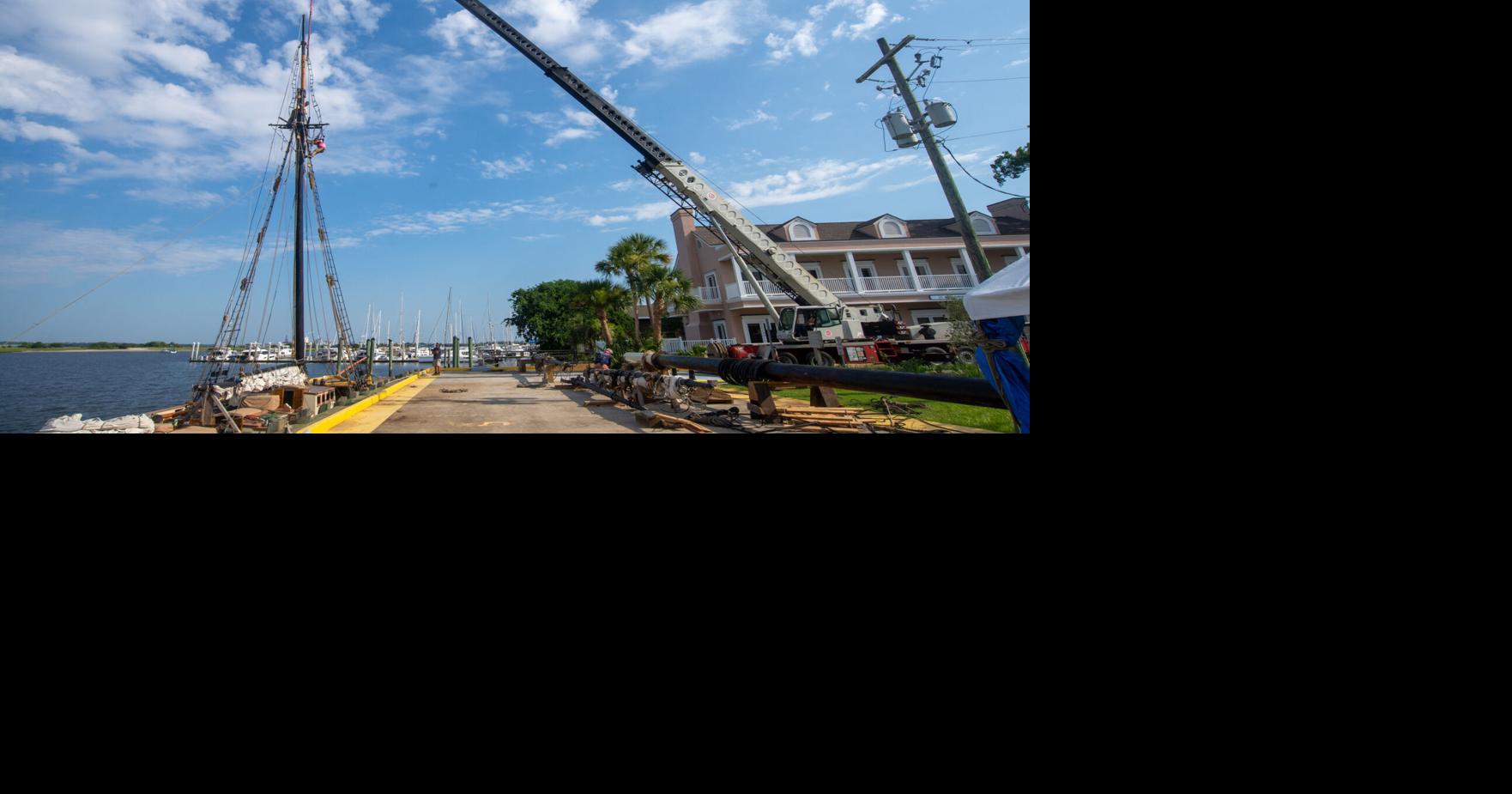 Tall ship Lynx undergoes repairs in Brunswick