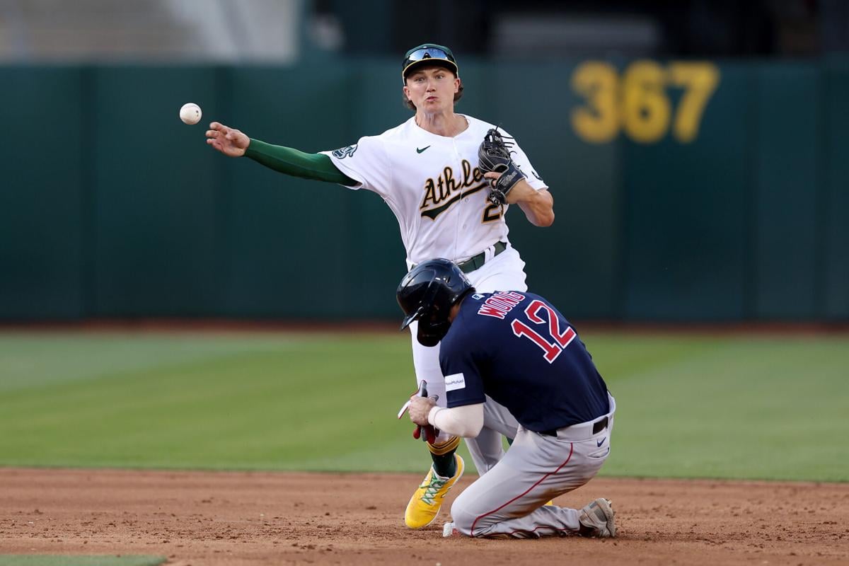 Boston Red Sox catcher Connor Wong makes a throw in a baseball