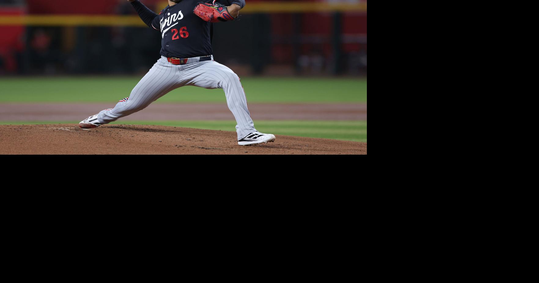 Taj Bradley of the Minnesota Twins pitches during the first inning against the Arizona Diamondbacks at Chase Field on Saturday, June 20, 2026, in Phoenix.