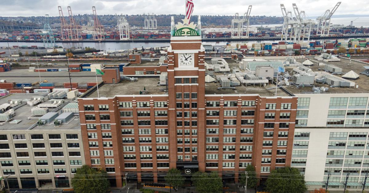 Starbucks headquarters on Tuesday, Oct. 29, 2024, in Seattle.