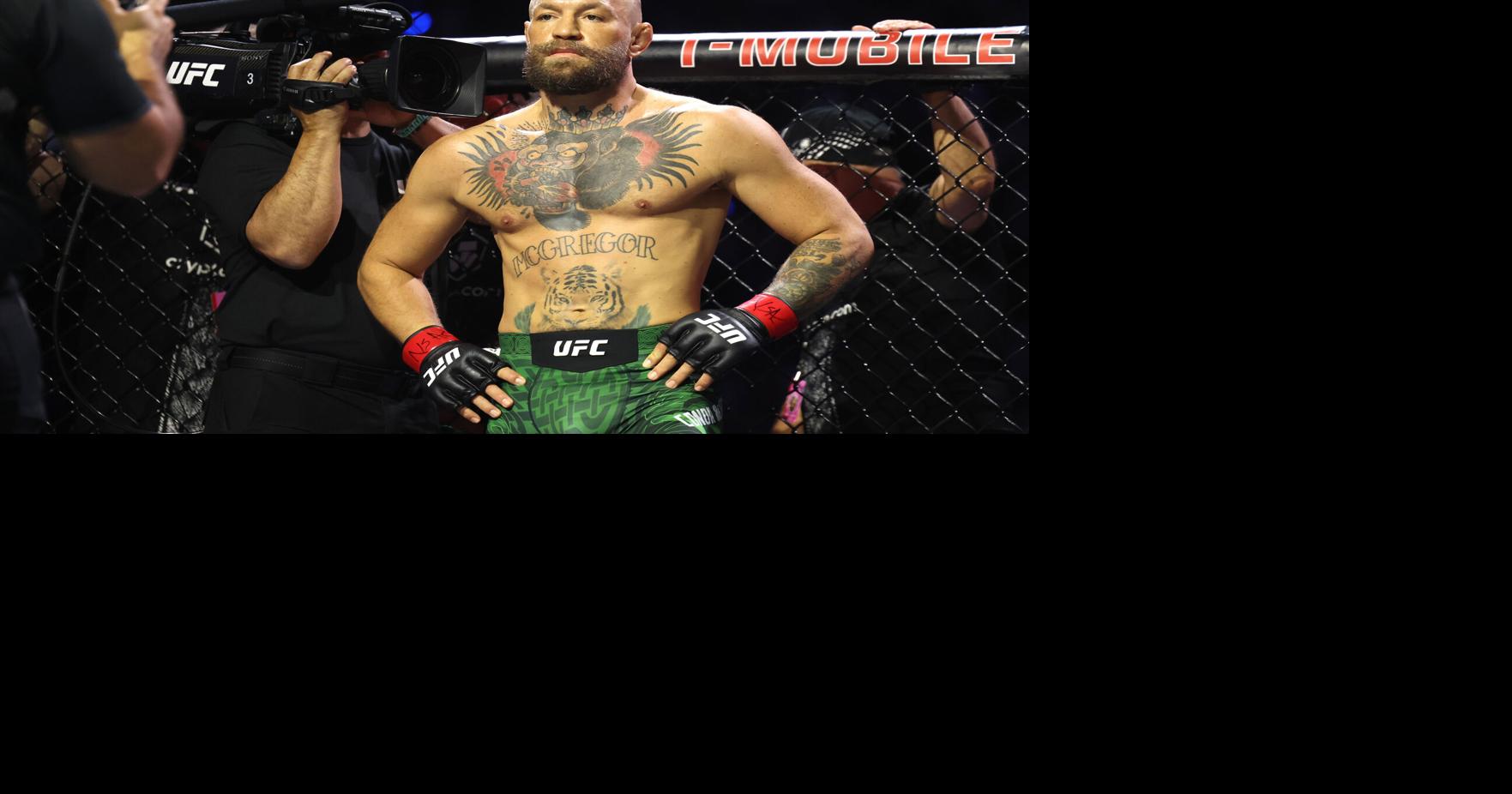 Conor McGregor of Ireland participates in the walkout prior to facing Max Holloway of the United States in their welterweight bout during UFC 329 at T-Mobile Arena on July 11, 2026, in Las Vegas, Nevada.