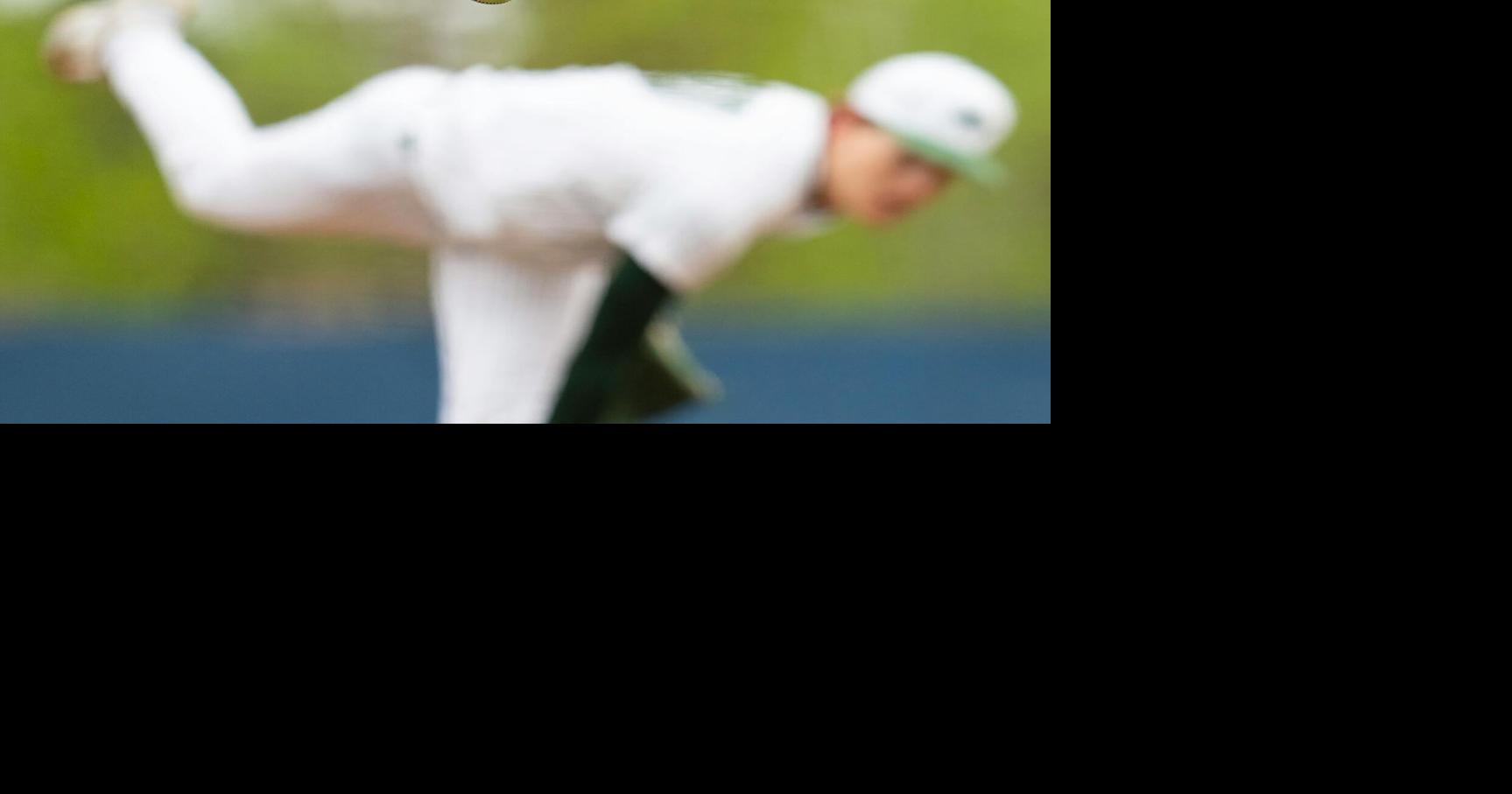 Mounds View pitcher Peter Adie throws a pitch against Maple Grove in the third inning at Waconia Lions Field in Waconia, Minnesota, on Saturday, May 17, 2025.