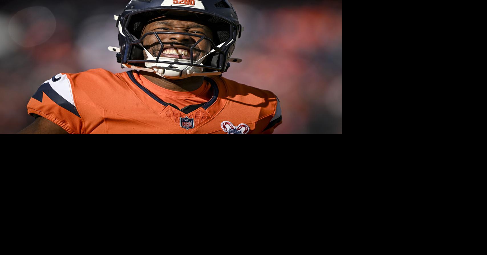 Marvin Mims Jr. of the Denver Broncos warms up before the game against the Jacksonville Jaguars at Empower Field at Mile High in Denver, Colorado on Sunday, Dec. 21, 2025.