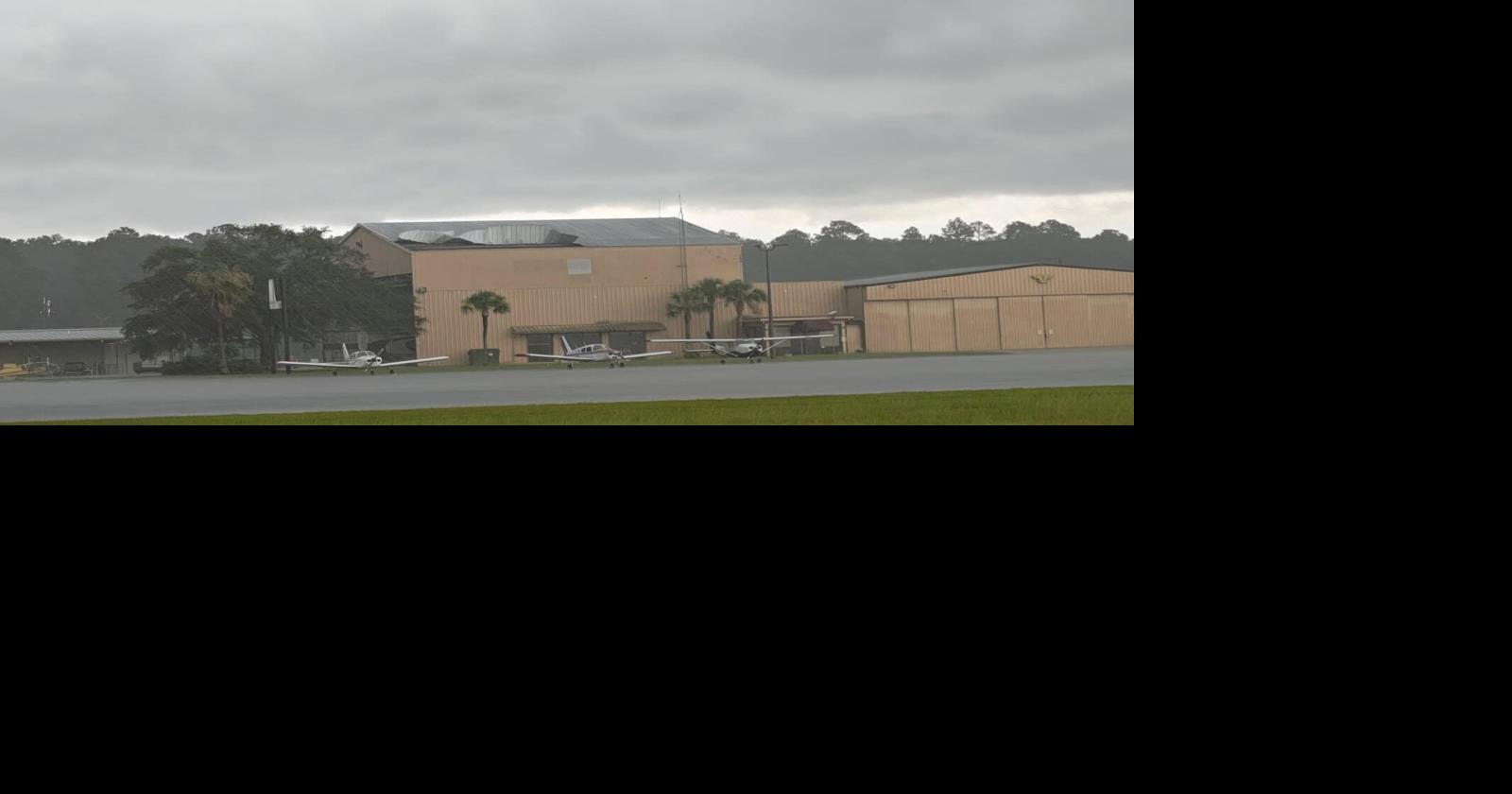 Storm damages hangar at Brunswick airport
