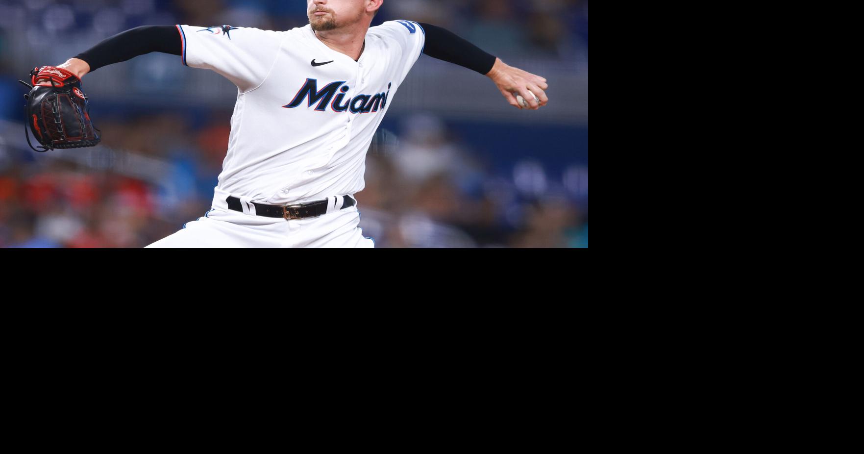 Braxton Garrett of the Miami Marlins delivers a pitch against the