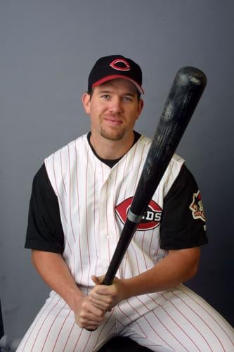 Former baseball player Sean Casey of then the Cincinnati Reds poses during media  day at Ed Smith Stadium Complex in Sarasota, Florida., National Sports