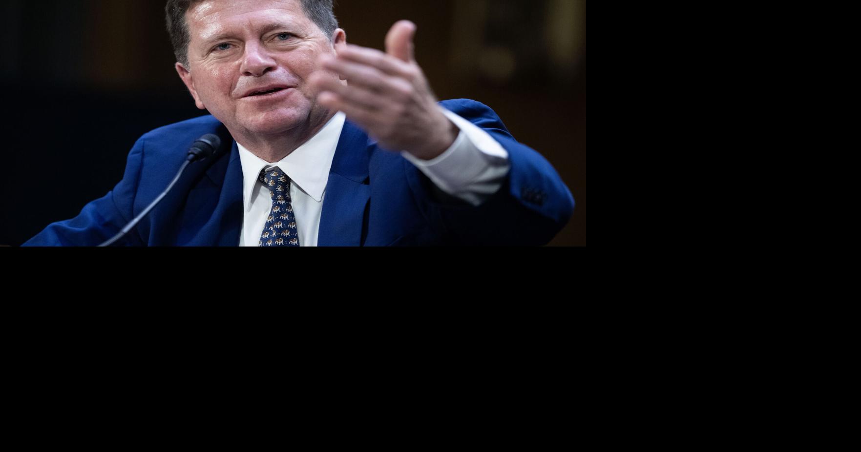Jay Clayton, then nominee to be director of national intelligence, testifies during his Senate Select Intelligence Committee confirmation hearing in Dirksen building on Wednesday, July 15, 2026.
