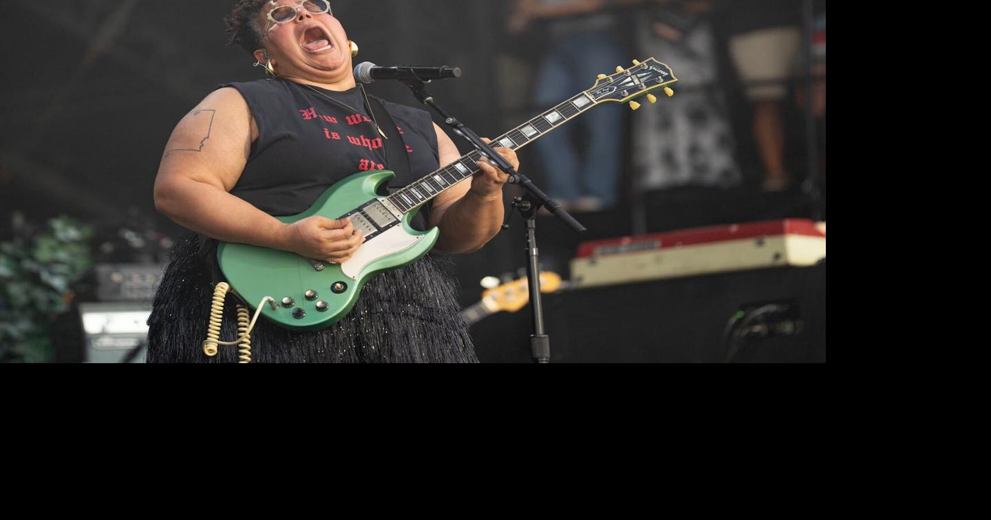 Brittany Howard of Alabama Shakes performs during the Minnesota Yacht Club music festival in St. Paul, Minnesota, in 2025..