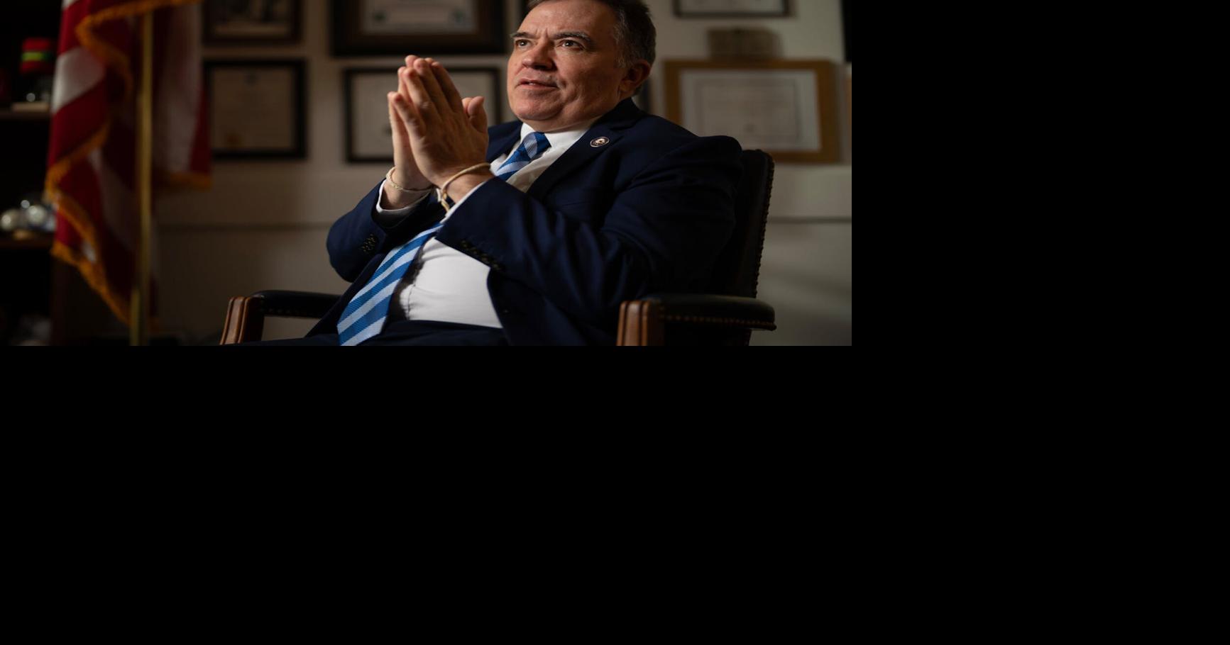 John Hoffman talks about his recovery from the assassination attempt he survived last year that claimed the life of House DFL Leader Melissa Hortman, in his office on Jan. 19, 2026, in the Minnesota Senate Building in St. Paul.